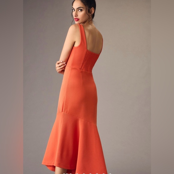 The Ariana Square-Neck Asymmetrical Ruffle-Hem Dress - Picture 2 of 12